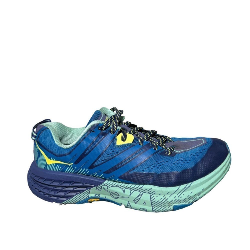 Hoka speed goat 3 One One Women's Blue and Yellow Athletic Shoes size 8.5